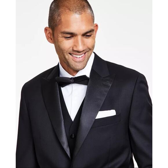 Michael Kors Men's Black Wool Katcher Classic-Fit Formal Tuxedo Jacket Size 50L - Picture 3 of 8